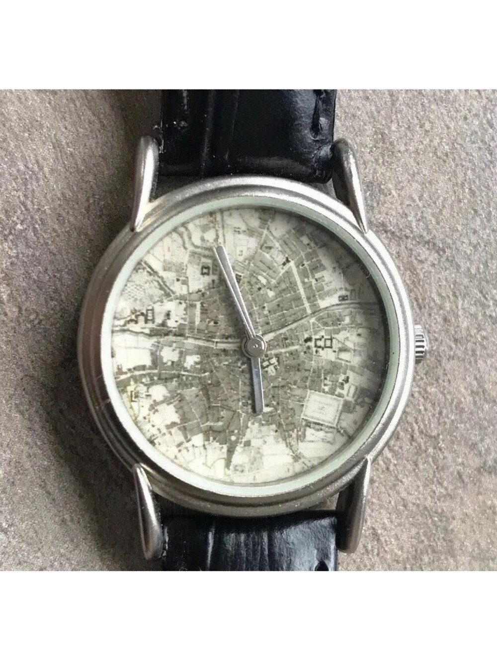 Zazzle Women’s Watch By SwatchFactory Silver Tone Case W/Black Leather Band BI